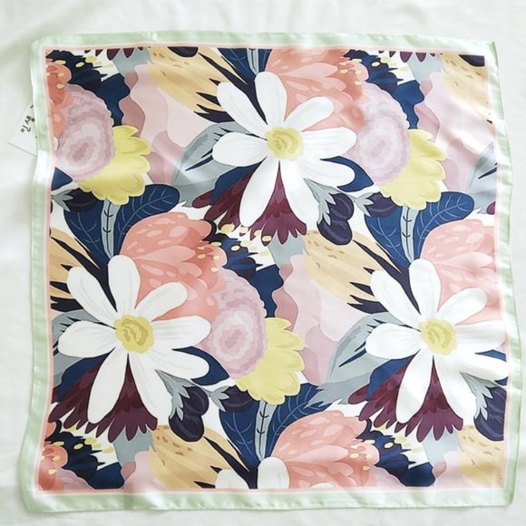 Vintage Accessories - 💕Last One Art Illustration Floral silky scarf